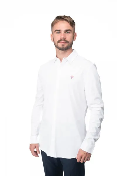 Chemise 100% en coton jersey bio certifié GOTS couleur blanche