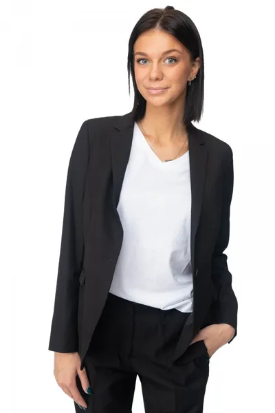 Veste de costume de couleur noir pour femme en tissu éco-responsable
