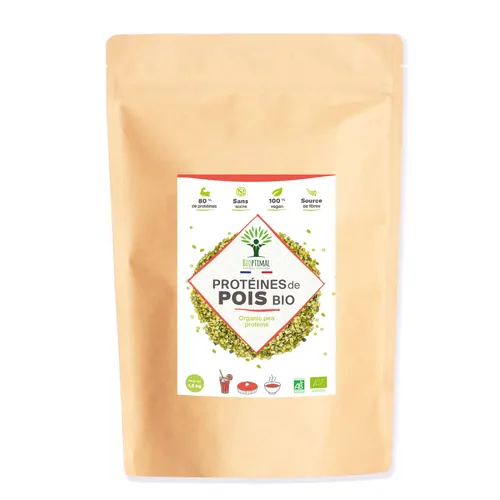 Protéine de pois bio 1,5 kg - 80% Protéines - 12% BCAA - Musculation