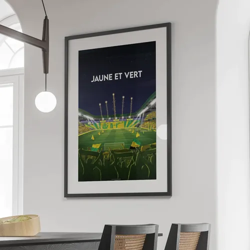 Affiche FC Nantes - "Jaune et Vert" - format A2 (42 x 59.4 cm)