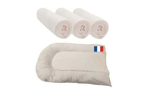 Kit Matelas à langer bébé coton 45x70 cm + 3 Housses matelas bambou