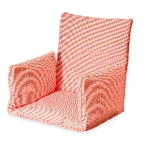 Coussin de chaise haute en coton 100% bio certifié Gots couleur vichy