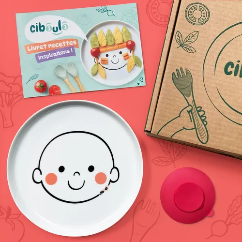 Box assiette enfant porcelaine modèle Bonhomme de chez Ciboulo