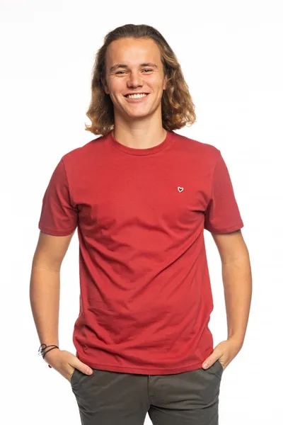 Tee-shirt Vincent manches courtes 100% en coton bio couleur terracotta
