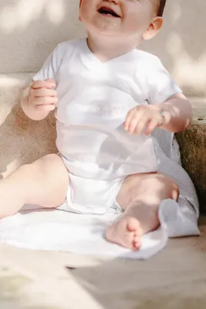 Body bébé blanc Milk With Love 100% en coton bio 