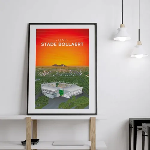 Affiche RC Lens - "Stade Bollaert-Delelis" - format A3 (29.7x 42 cm)