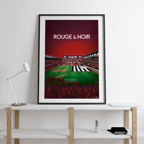Affiche Stade Rennais - "Rouge et Noir" - Grand format (60x80cm)