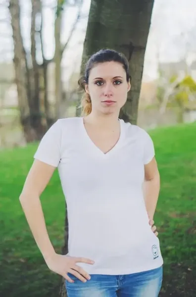 Tee-shirt femme à col V taille unique en coton bio