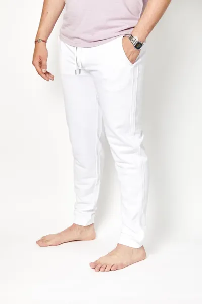 Pantalon jogging couleur blanc 85% en coton bio made in France