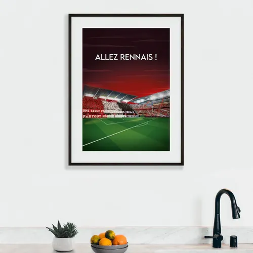Affiche Stade Rennais "Allez Rennais" format A3 (30 x 40 cm)