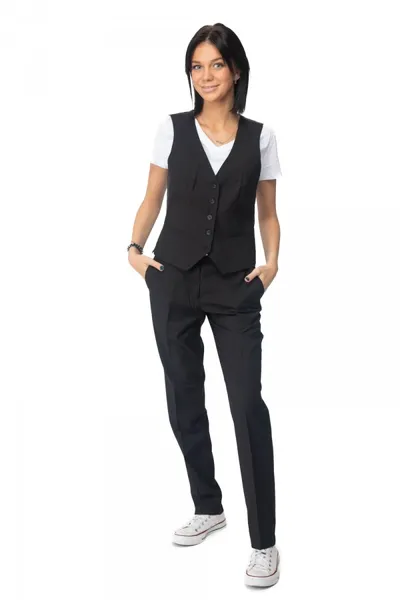 Pantalon de costume femme en tissu éco-responsable couleur noir
