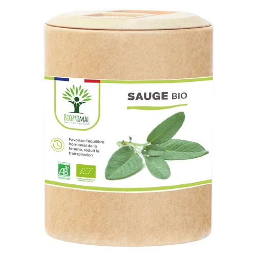 Sauge bio 200 gélules - anti-transpirant naturel, digestion, immunité