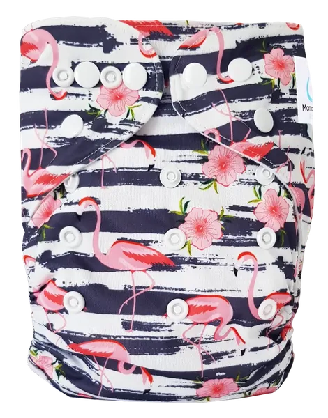 Couche lavable bio tout-en-un à poche "Flamingo" pour bébé mixte