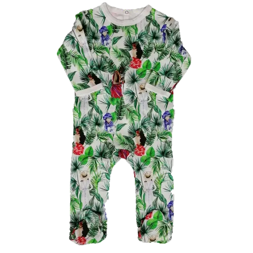 Pyjama 1 pièce enfant unisexe imprimé tropical 100% coton GOTS