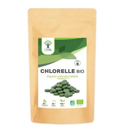 Complément alimentaire bio 100% poudre "Chlorelle" 300 comprimés