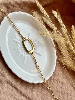Bracelet Milan fait main composé de chaîne en acier inoxydable doré