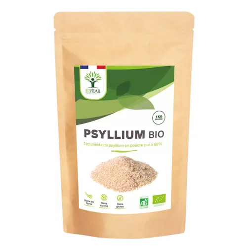 Psyllium blond bio 1 kg – confort digestif – transit intestinal