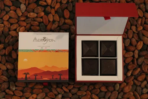 Coffret 20 carrés de chocolat noir origine Colombie et Madagascar