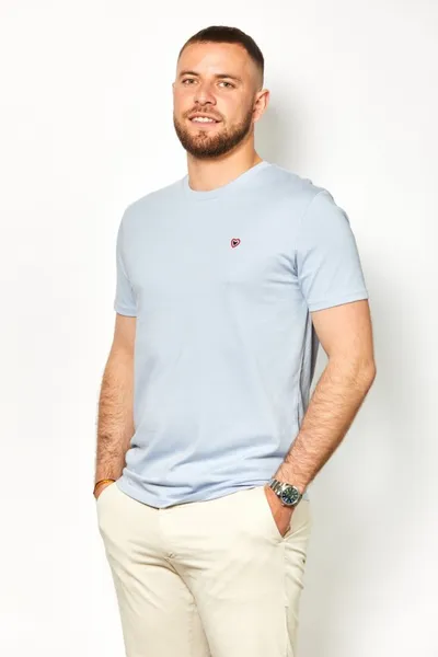 Tee-shirt Vincent manches courtes couleur bleu serein 100% en coton